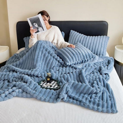Throw Blanket for Couch Sofa Soft Fleece Throw Blankets Room Home Decor-Blue