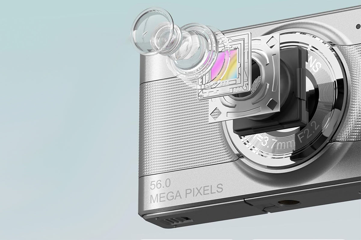 2.8 Inch Digital Camera 1080P Video Camera with 32GB Card 8X Zoom Anti Shake Compact Small Camera-Silver