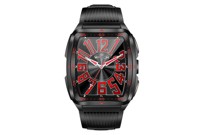 Military Smart Watch for Men Heart Rate Sleep Monitor IPX8 Waterproof for Android iOS -Black and Red