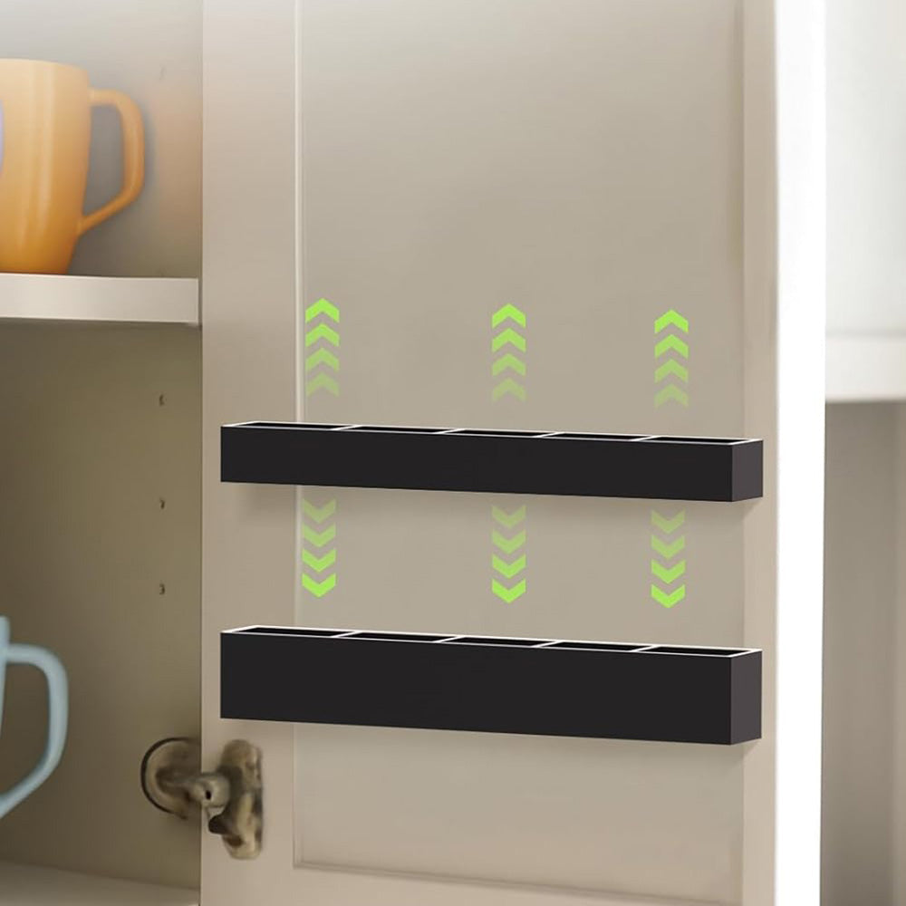 Reusable Straw Holder for Cabinet Door Kitchen Cupboard Storage Organizer Black