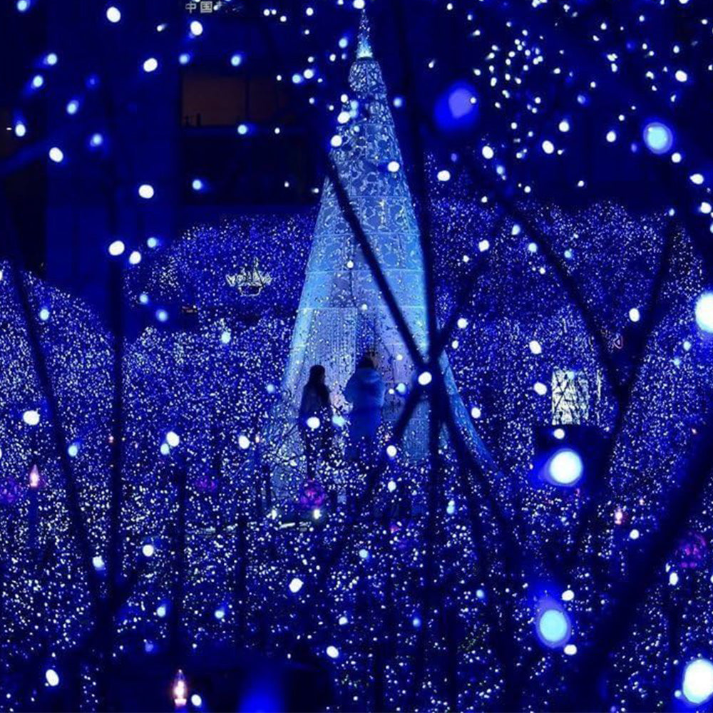 12 Meters Solar Powered LED String Lights Outdoor Decorative Fairy Lights Blue