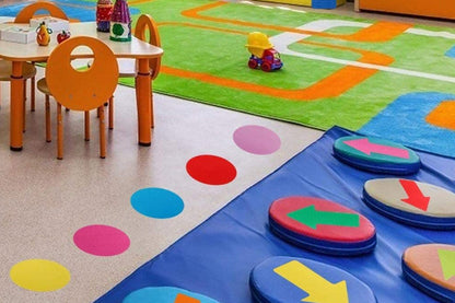 48PCS Carpet Spot Markers Sit Dot Circle Classroom Easy Teach Tool Game for Teachers -Arrow