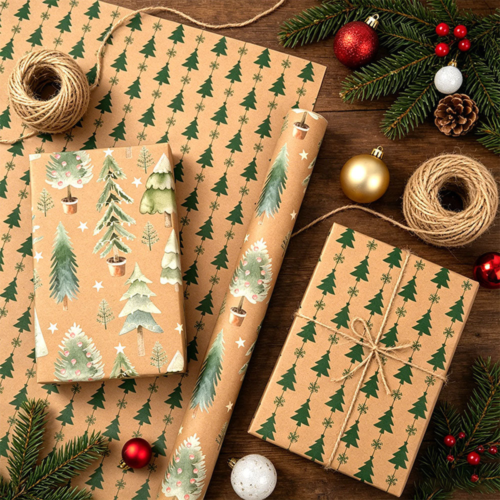 2 Pack Double Sided Christmas Wrapping Paper 4 - Reindeer
