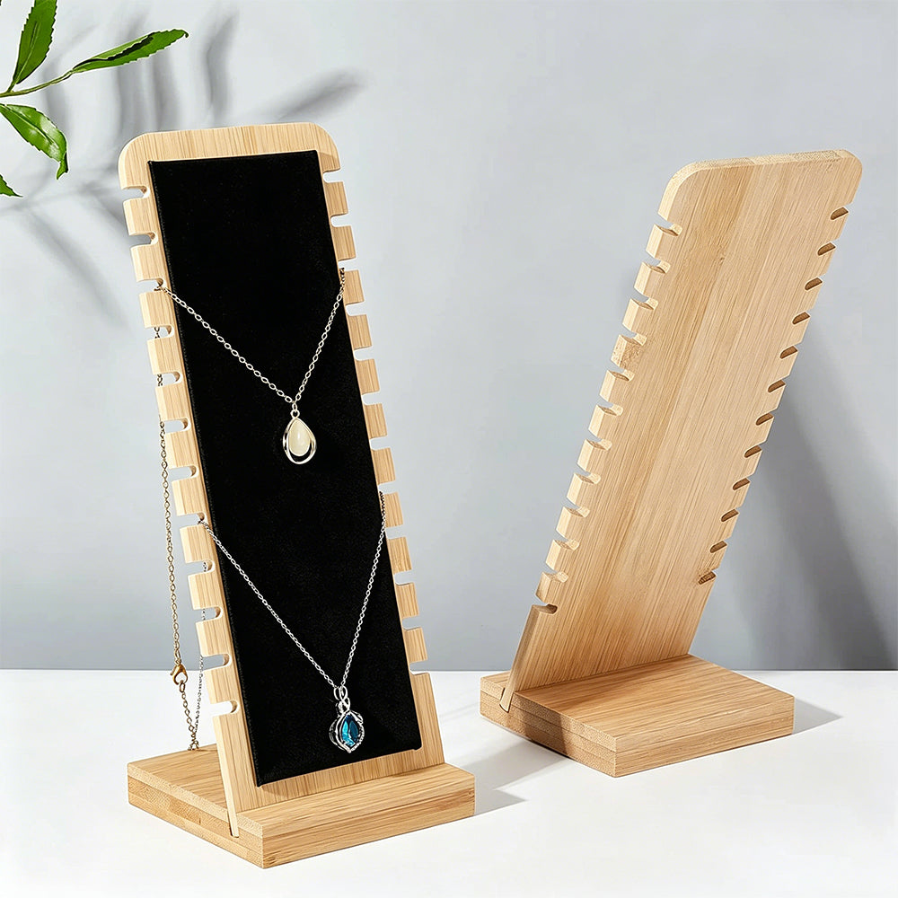 Bamboo Necklace Display Stand for Vendor- Black