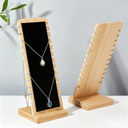 Bamboo Necklace Display Stand for Vendor- Black