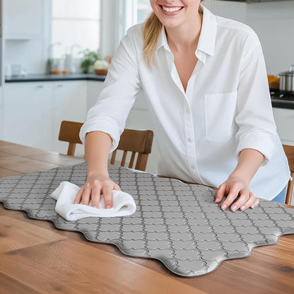 2Pcs PVC Kitchen Mat Set-Grey