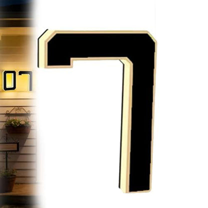 Solar Illuminated Address Sign with Light -Number 7