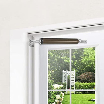 Pneumatic Door Closer with Adjustable Closing Speed Door Shock for Wooden Doors Windows Screen Door Brown