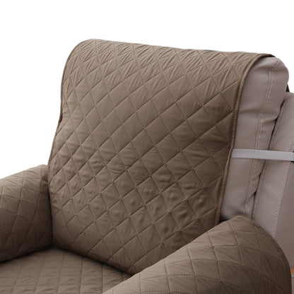 Recliner Chair Cover Couch Protector Slipcover with Elastic Straps Khaki