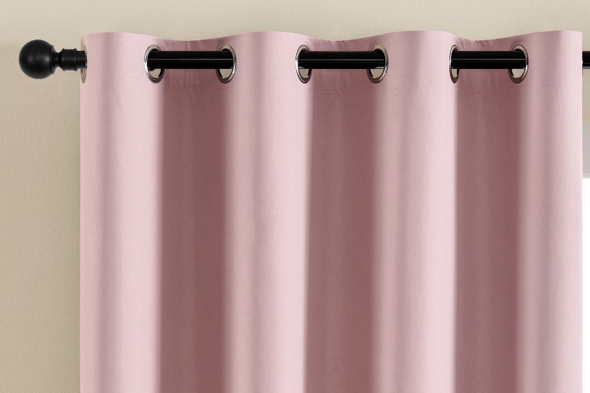 2 Pieces 100 Percent Blackout Curtain Panel - Pink