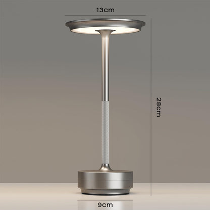 Retro Rechargeable Table Lamp with 3 Color Temperatures- Silver