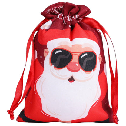 10Pcs Christmas Drawstring Storage Bags Xmas Holiday Wrapping Sacks Style `