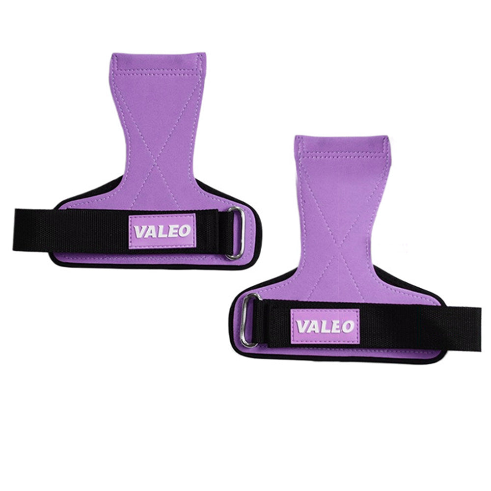 Pair of Weight Lifting Gloves Adjustable Hook and Loop Wrist Strap for Deadlift and Powerlifting Gym Workout Lifting Hooks Purple