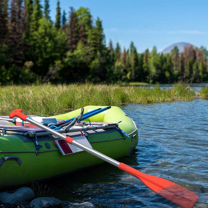 Telescoping Boat Paddle Portable Aluminium Shaft for Kayaing Boating Canoeing River Tubing Red