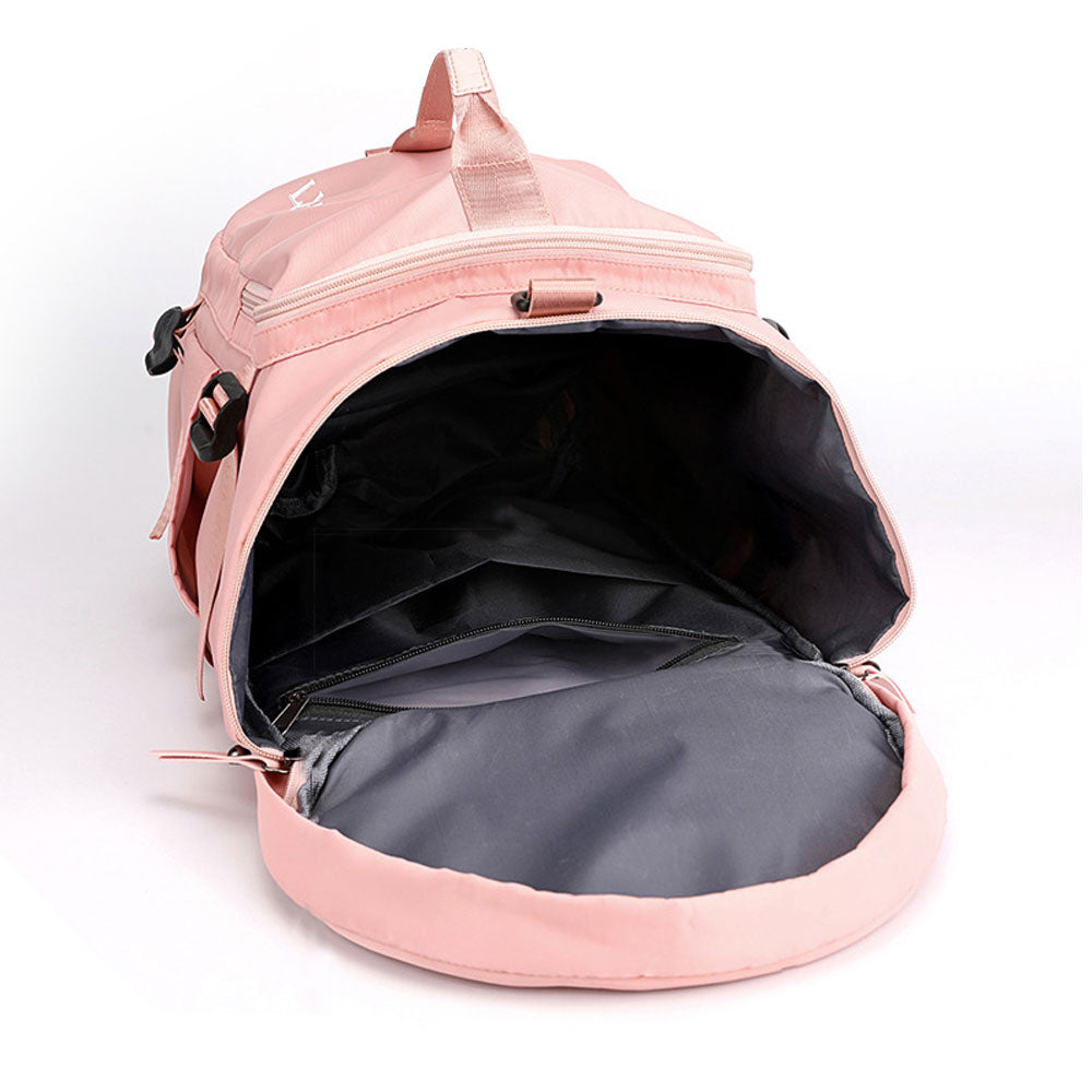 Large Capacity Travel Duffle Bag Sport Gym Backpack -Pink