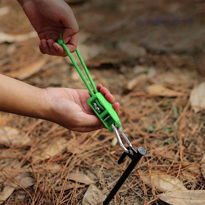 5M Adjustable Fast Release Pulley Camping Rope Camping Tent Guy Line for Canopy Green