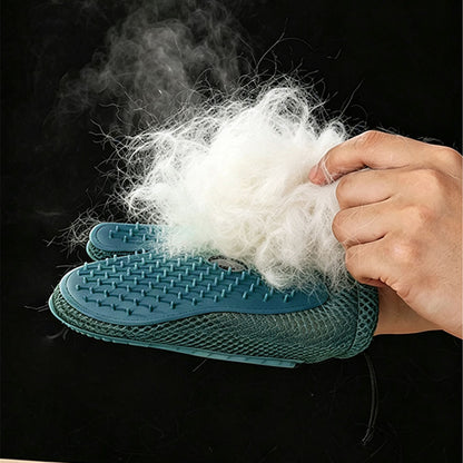 USB Spray Pet Grooming Glove for Cats Dogs - Dark Green