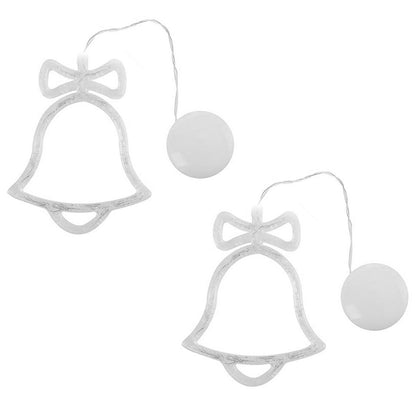 4PCS Christmas String Lights Hanging Window Indoor Outdoor Lights with Suction Cup for Xmas Party Decoration -Bell