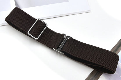 2Pcs Adjustable Stretch Belt Invisible Elastic Waistband for Pants Jeans-Coffee