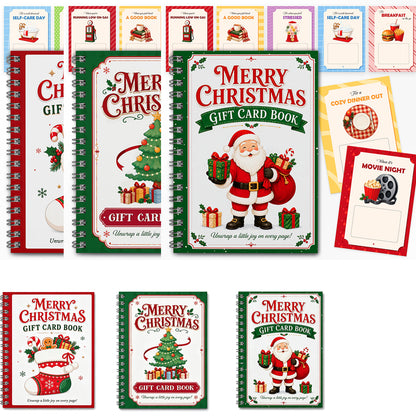4 Pieces Christmas Gift Card Book Coil Bound Card Holder Book
