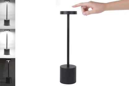 Cordless Table Lamp Portable Touch Sensor LED Desk Lamp Beside Night Light-Black