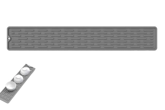 Sink Silicone Faucet Mat Sink Drain Drip Protection Pad for Kitchen-Grey