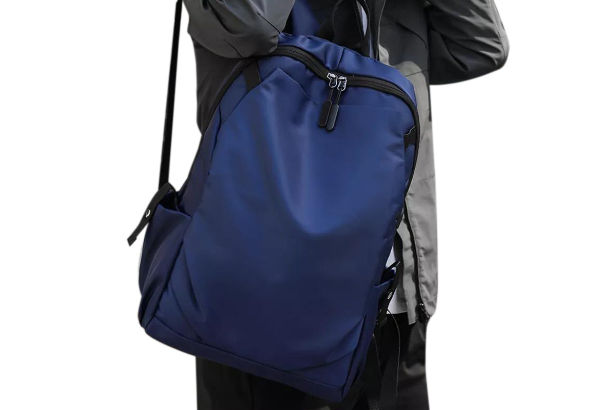 Business Laptop Backpack Anti-Theft USB Charging Port External Headphone Jack for Mens Womens -Blue