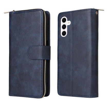 Wallet Leather Flip Cover for Samsung S26 Series with Card Slots Kickstand-Blue