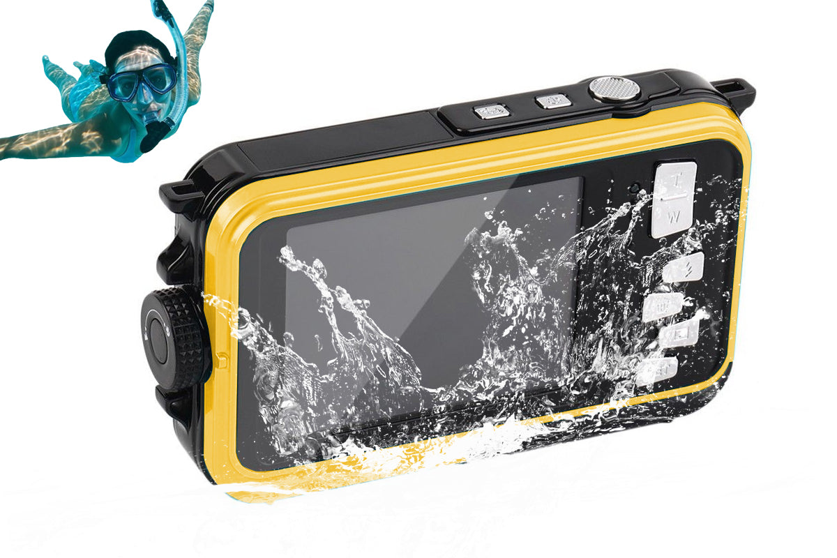24MP Waterproof Portable Digital Underwater Camera Yellow