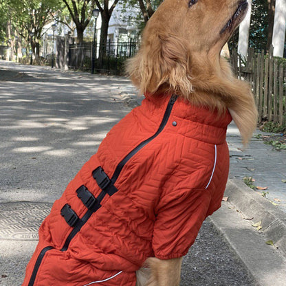 Warm Dog Vest Reflective Coat Windproof Winter Jacket for Pet Dogs Orange