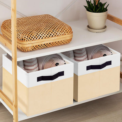 2Pcs Foldable Storage Bins Large Closet Storage Baskets for Clothes Blanket Beddings Towels Beige