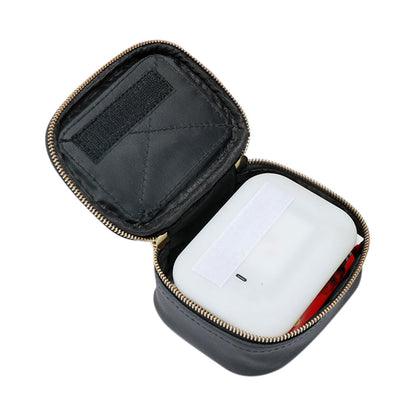 Compact Makeup Bag Travel Case with Mirror and Adjustable Light Stylish for Travel Black