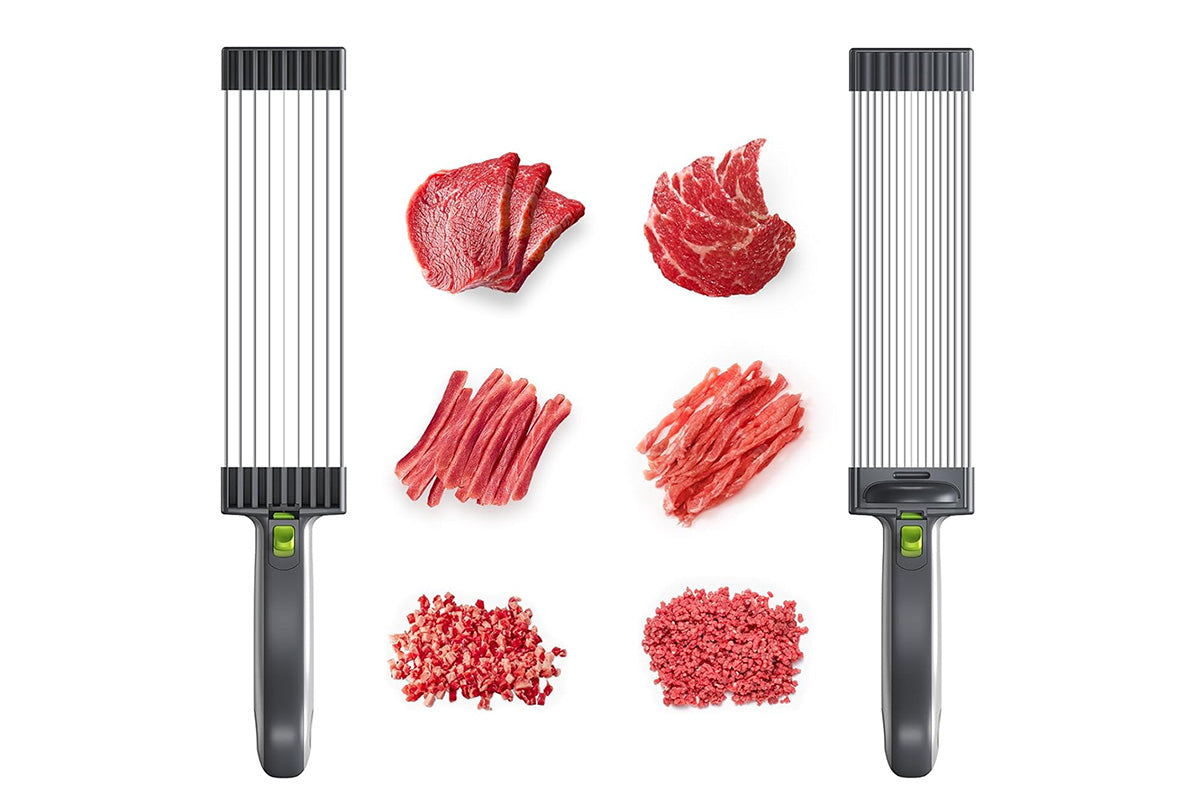 Manual Meat Slicer with Stainless Steel Blade for Beef Pork Mutton Hot Pot -Grey