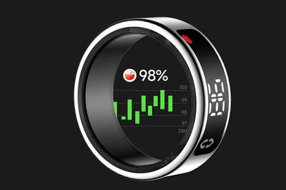 Smart Ring Health Tracker Waterproof Fitness Rings for Heart Rate Sleep-Silver