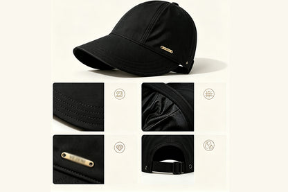 Wide Brim Quick Dry Foldable Sun Hat - Black
