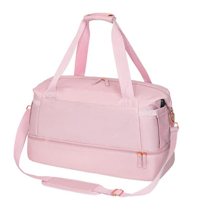 37L Women Fitness Travel Bag Waterproof USB Charging Carry-On Overnight Pink
