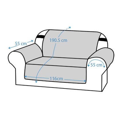 Reversible Sofa Slipcover Water Resistant Sofa Cover Couch Covers Furniture Protector Black