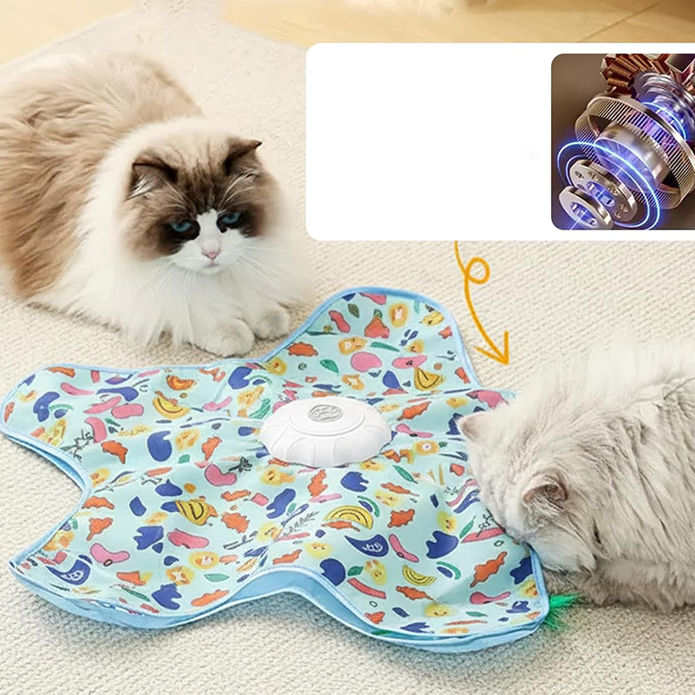 Interactive Cat Toy with Hide and Seek Feather-Green