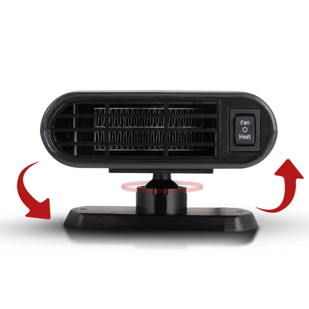 12V Car Electric Heater Cigarette Lighter Powered Heating Fan Defogger Defroster Demister Grey