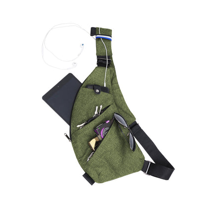 Multifunctional Anti-theft Sling Chest Pack Crossbody Bag Green