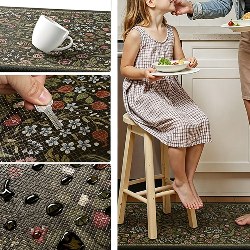 2 Piece Diatomite Kitchen Floor Mat Set - Grey