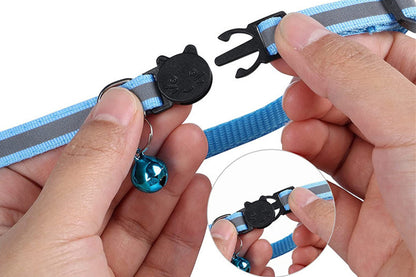 Adjustable Cat Collar Compatible with Apple Airtag - Sky Blue