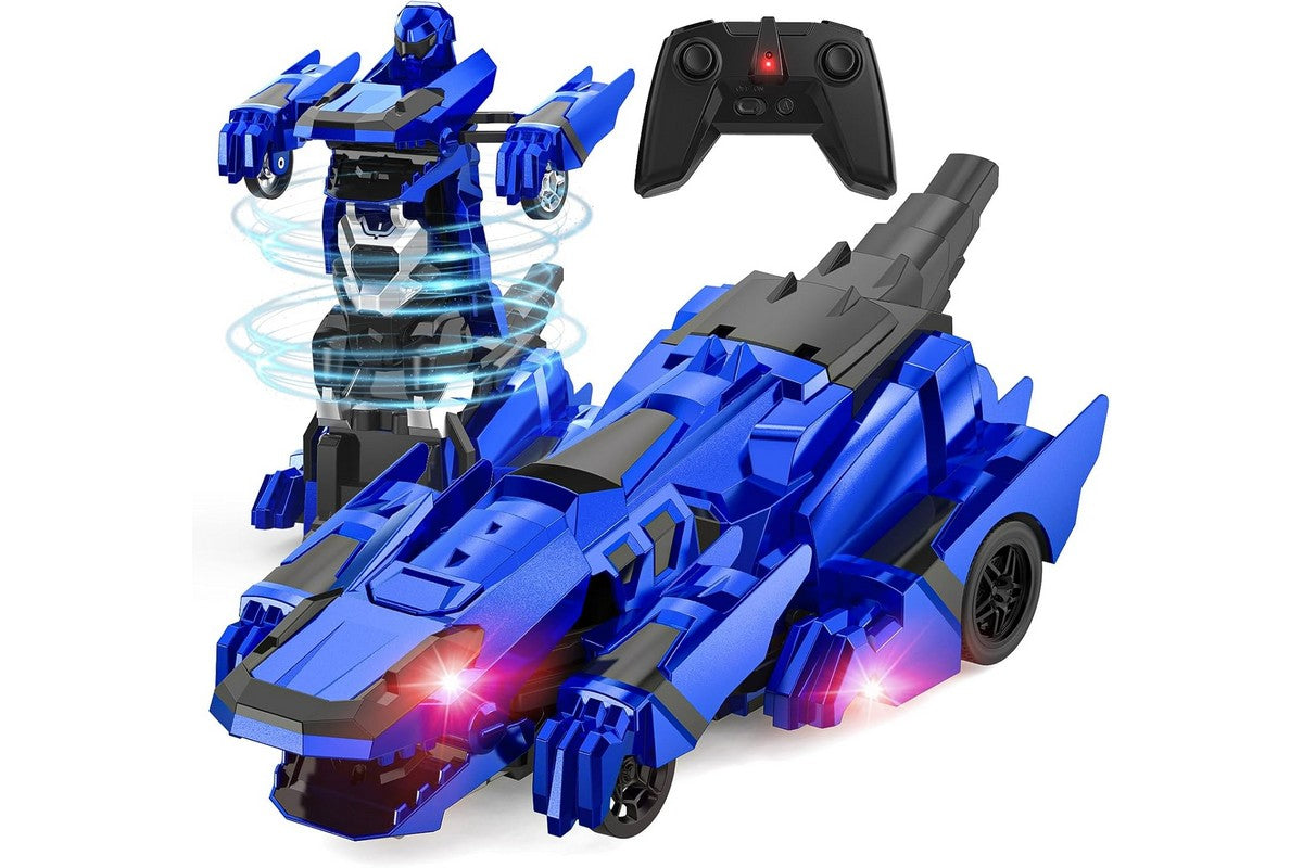 Dinosaur Transform Rc Cars 2.4Ghz Remote Control Car Transforming Robot -Blue