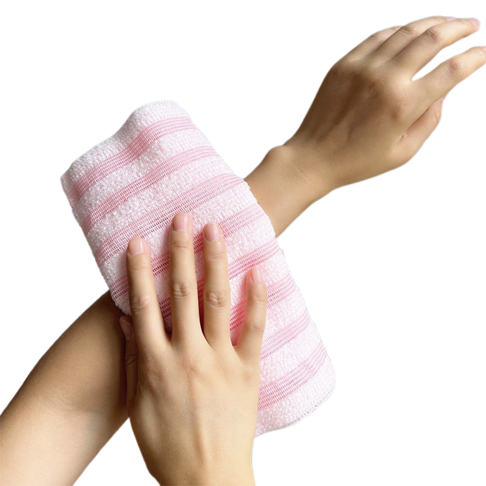 2 PCS Extra Long Exfoliating Back Scrubber Adult Bath Washcloth for Smooth Skin Pink
