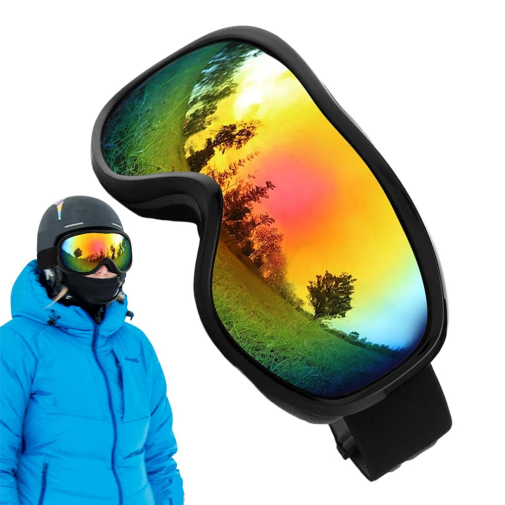 OTG Anti Fog Ski Goggles  UV400 Protection Anti Fog Lens Black Frame and Red Tinted Lens
