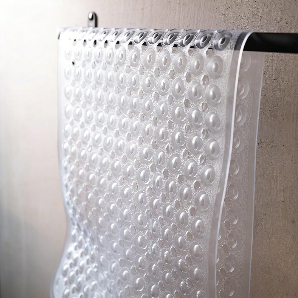 Bathtub Bubble Mat 100x40cm Non Slip Bath Mat with Drain Holes for Shower-White