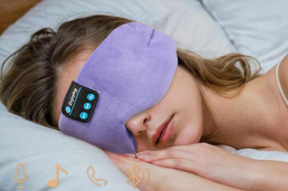 Bluetooth Sleep Mask with Headphones Music Eye Mask for Sleeping Travel Meditation -Purple