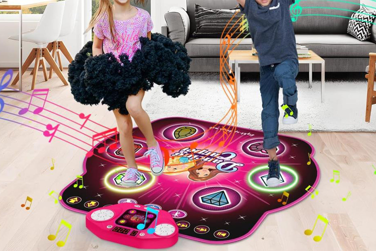 Dance Mat Toys Electronic Dance Pad with Light-up 6-Button Wireless Bluetooth