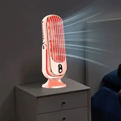 Wireless Cooling Table Fan Portable Tower Fan With 5 Speeds And 720 Degrees Oscillation-Pink