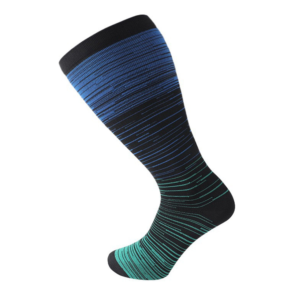 3 Pairs Plus Size Compression Socks for Women Men Knee High Stripes